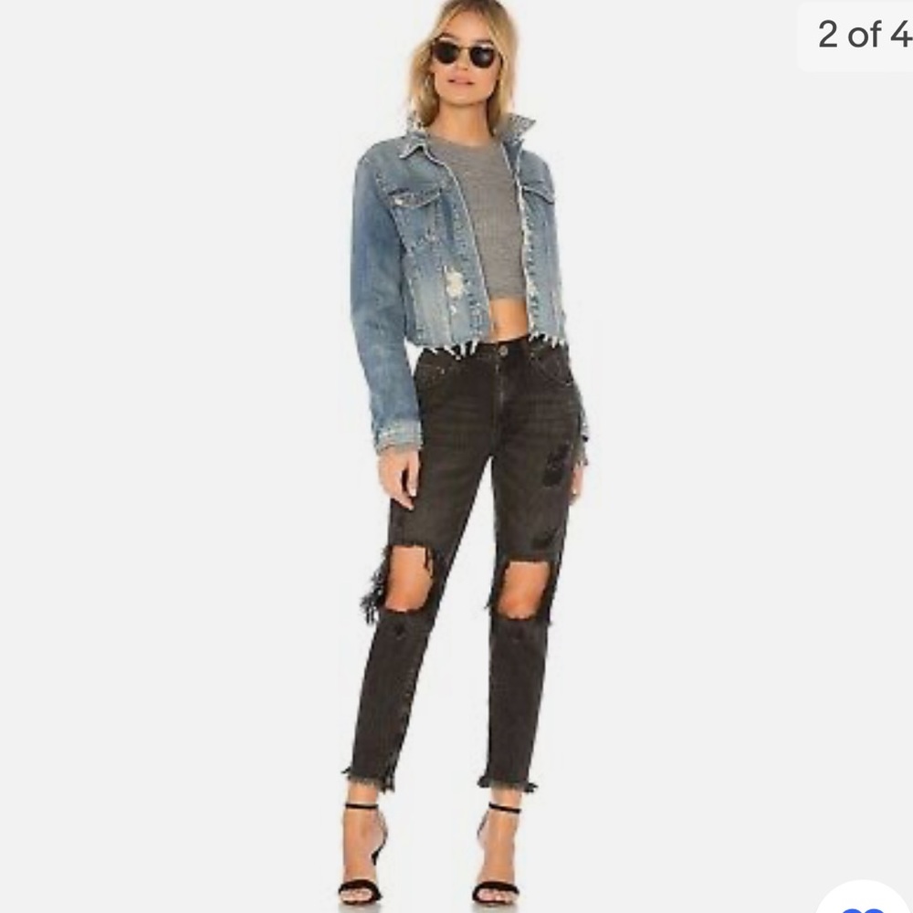 NWT One Teaspoon Freebird Black Ripped Jeans